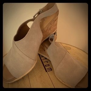 Franco Sarto Suade Tan Wedges